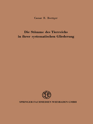 cover image of Die Stämme des Tierreichs in ihrer systematischen Gliederung
